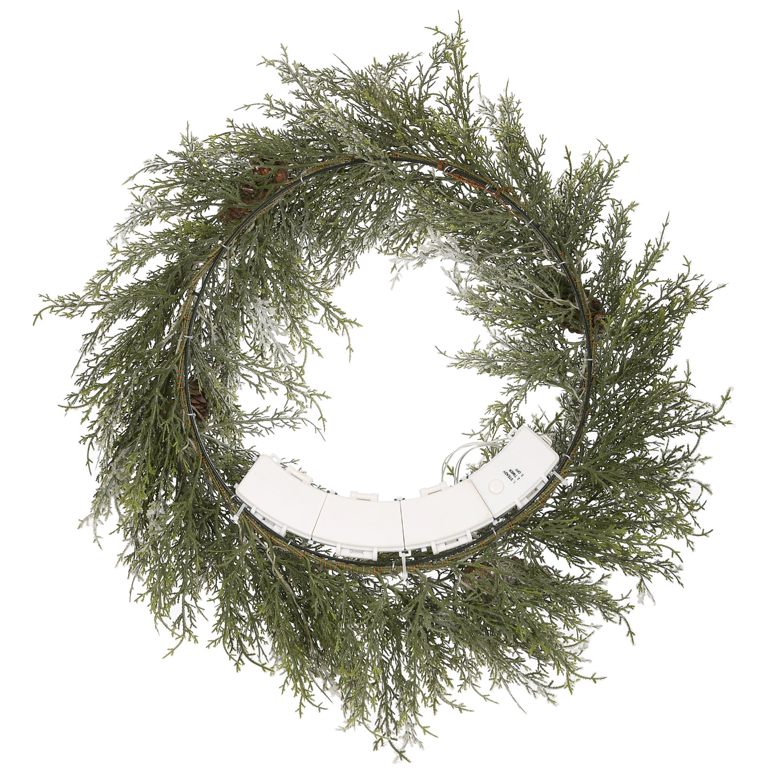 24" Frosted Pre-Lit Wreath