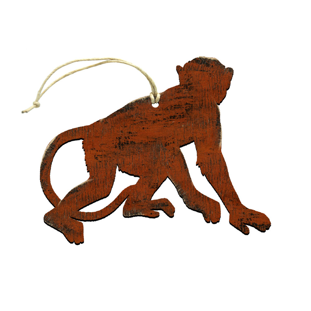 Monkey Shaped Rustic Wooden Magnets (Set of 3) The Holiday Aisle® Attachment 