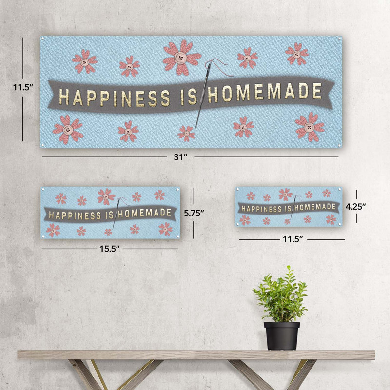 " Happiness Is Homemade Metal Sign ", 11.5" H x 31" W