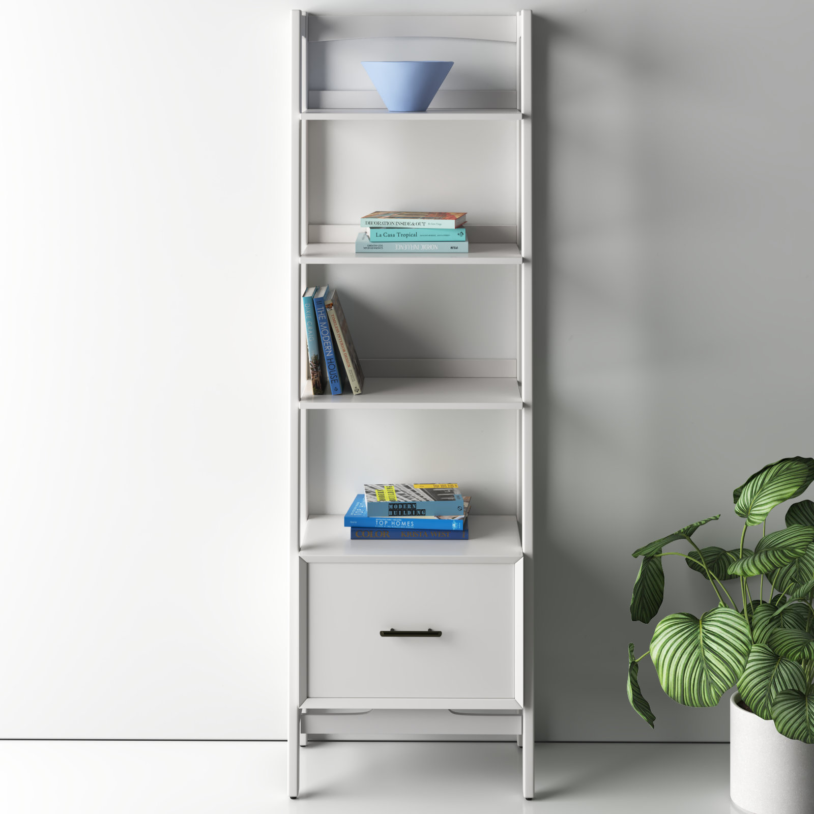 Stiles Bookcase, 70" H x 22" W x 15" D, White