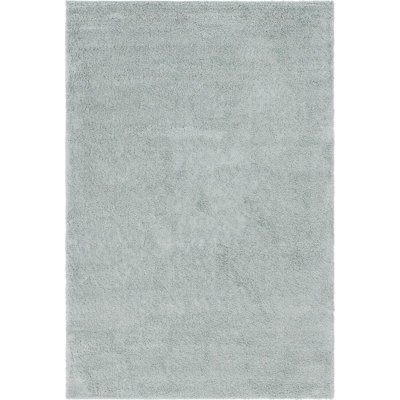 Tapis à poils longs en polypropylène tissé à la machine en vert sauge Fragos