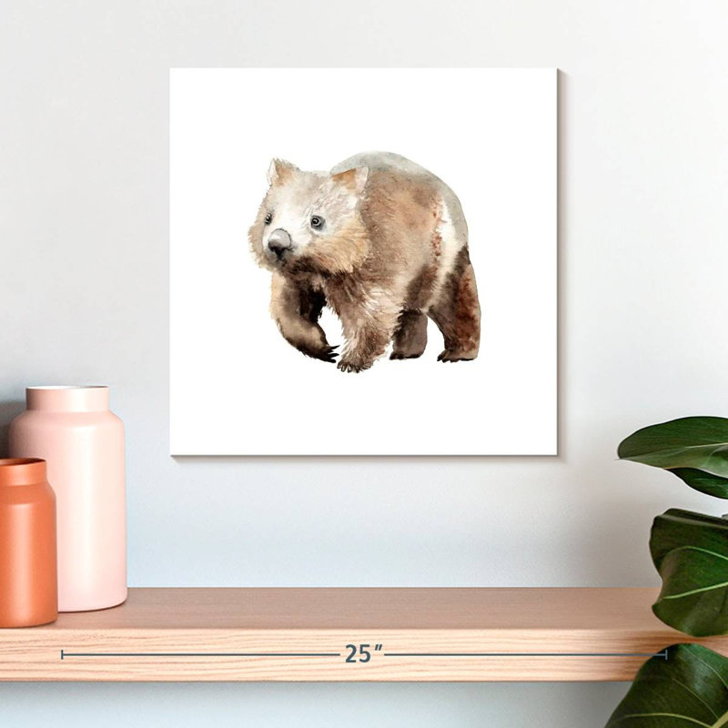 Crowle aquarelle Wombat, H 16 po x l 16 po