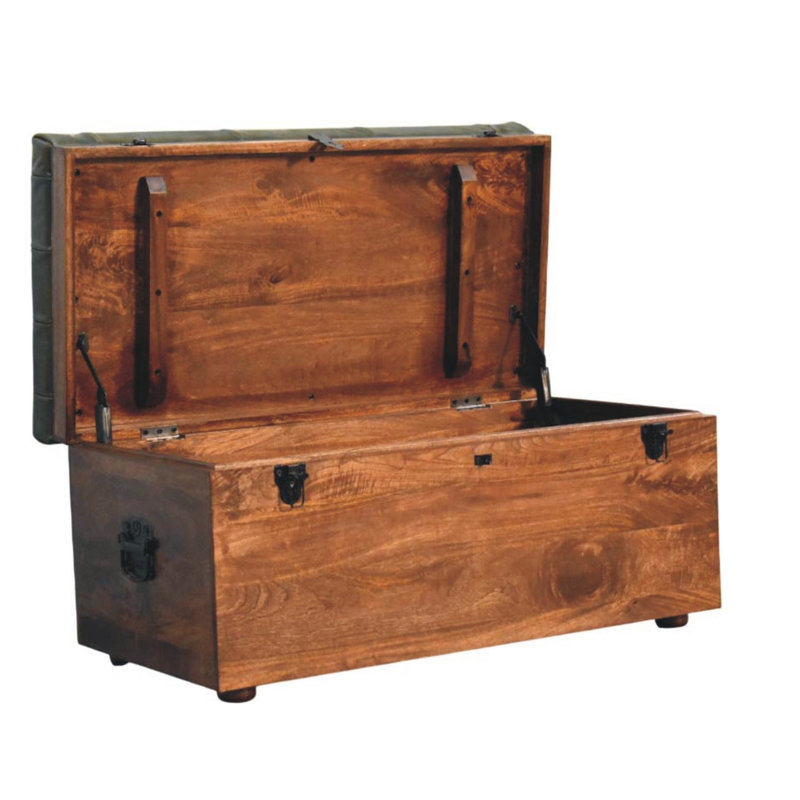 Banc de rangement en amande rôtie