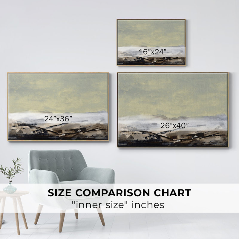 Shanthih I, peinture sur toile encadrée, Cadre en bois naturel, H 17 po x l 25 po x P 2 po