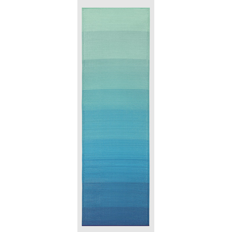 Outdoor Rug Plastic Straw Rug Waterproof Patio Joena, Runner 2'6" x 8', Big Sur - Teal