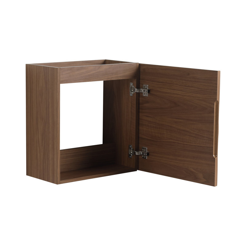 Meuble-lavabo mural 18,5 po avec lavabo en résine, Noyer naturel