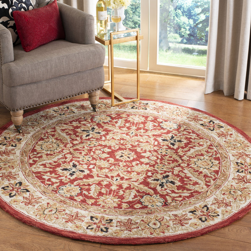 Caleb Hand Hooked Wool Pile Oriental Rug, Round 3'