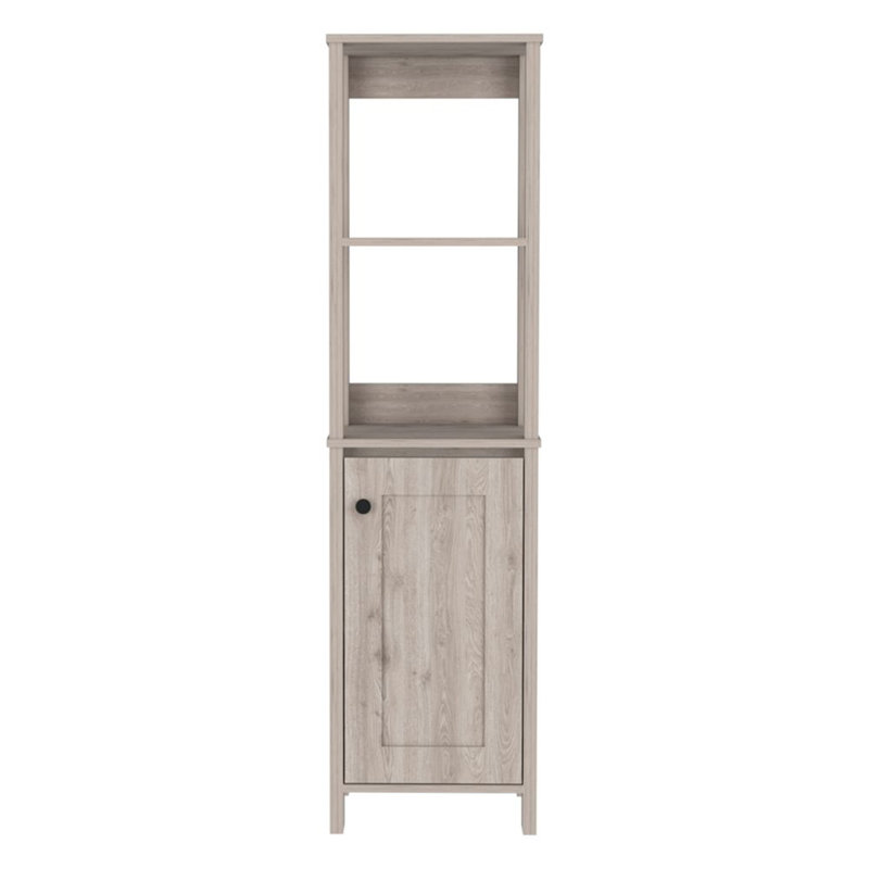 St. Clair Linen Cabinet, Two Interior  Shelves, Two Open Shelves, Single Door, Gray