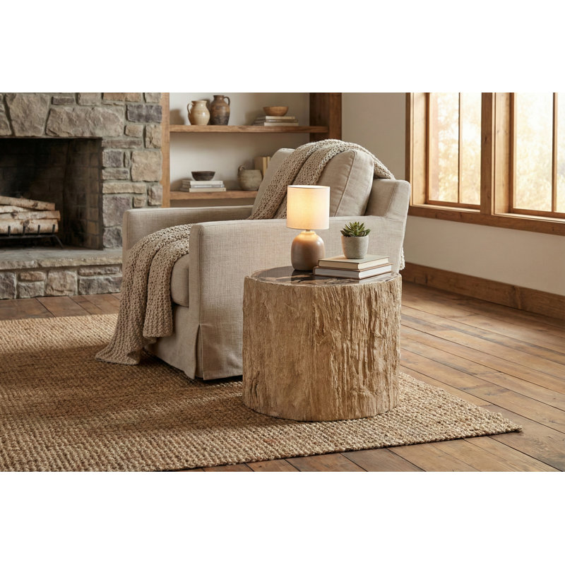 Chaka Petrified Stool, Rough, Cream