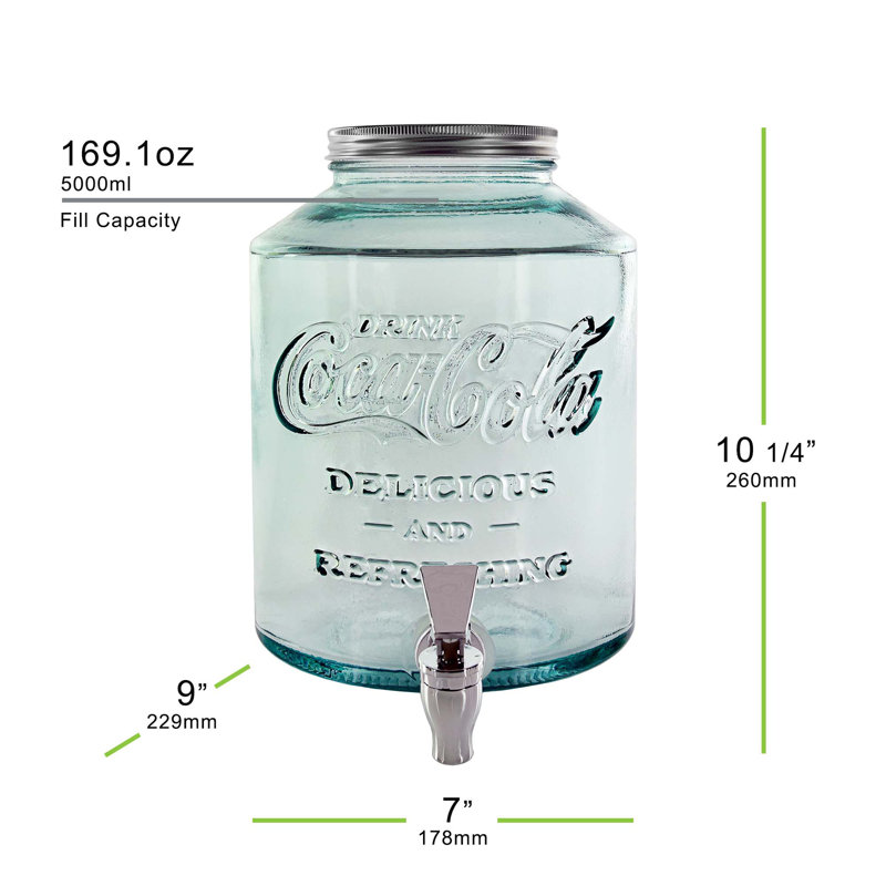 Glass 2 - Piece Beverage Dispenser Set