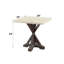 Table de bout, plateau en marbre naturel blanc et espresso vieilli