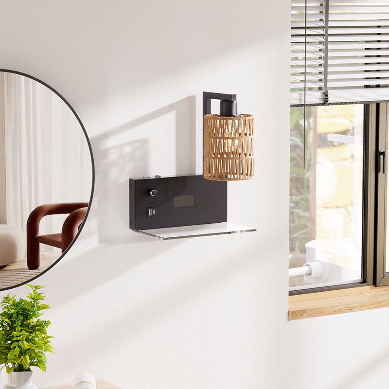 E27 Wall Light with Digital Clock