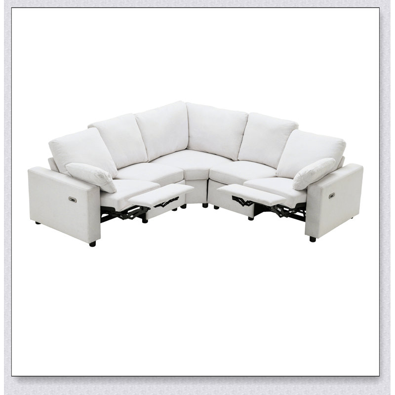 Canapé modulaire inclinable électrique de 89 pouces avec deux ports USB, parfait pour le cinéma maison et les sièges confortables