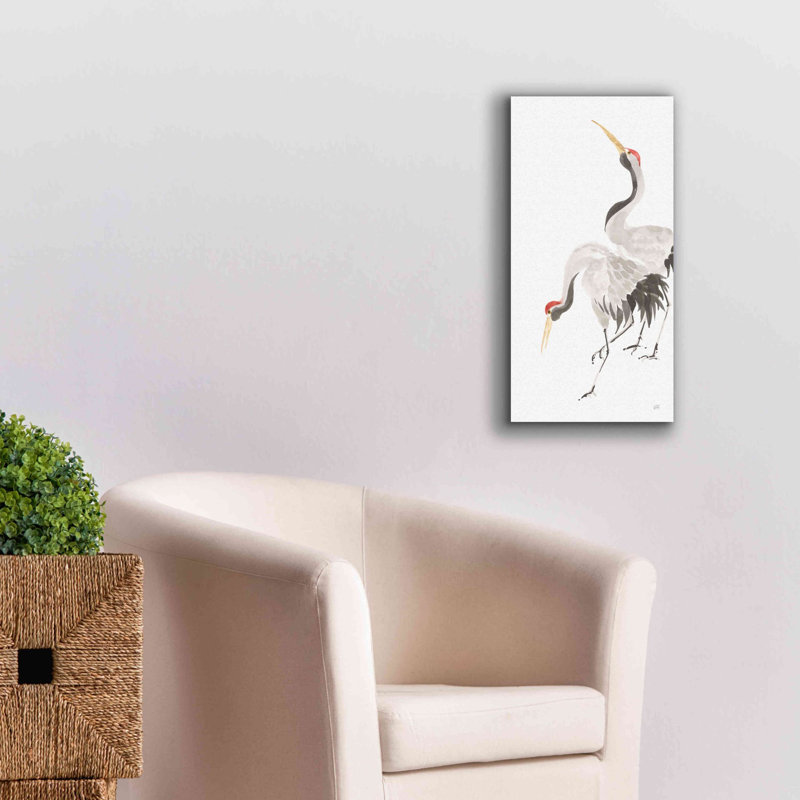 'Scroll Crane IV' by Chris Paschke, Giclee Canvas Wall Art, 24" H x 12" W x 0.75" D