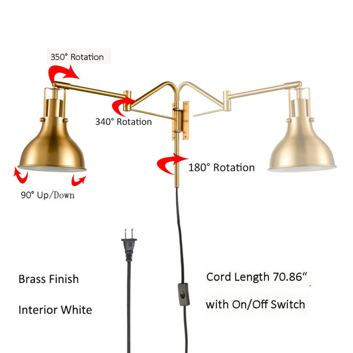 Mercer41 Lashella Iron Plug-in Swing Arm Sconce | Wayfair