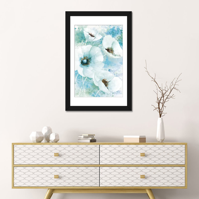 «Simple and Pretty I», impression sur toile, Papier d'art encadré noir, Blanc, H 32 po x l 24 po x P 1 po