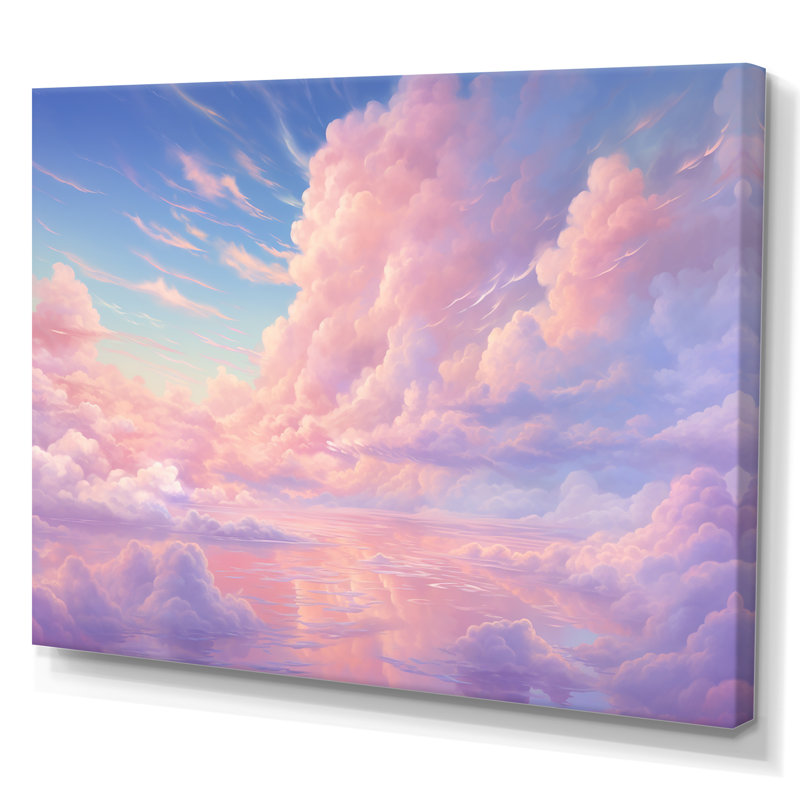 «Kawaii Clouds Landscape III», reproduction sur toile, Toile tendue, 12" H x 20" W