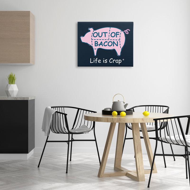 Drôle de bacon sur toile par LIC, H 24 po x l 30 po