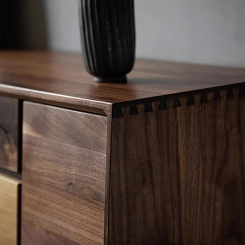 Solid Wood TV Cabinet with Design Sense