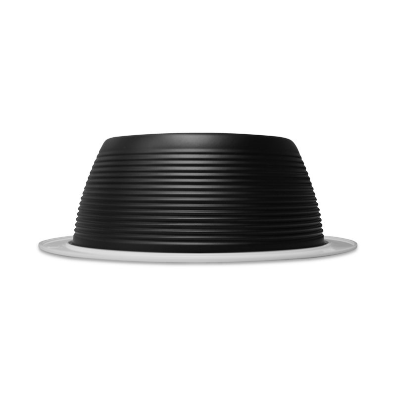6-Inch Black and White Steel Baffle Recessed Trim