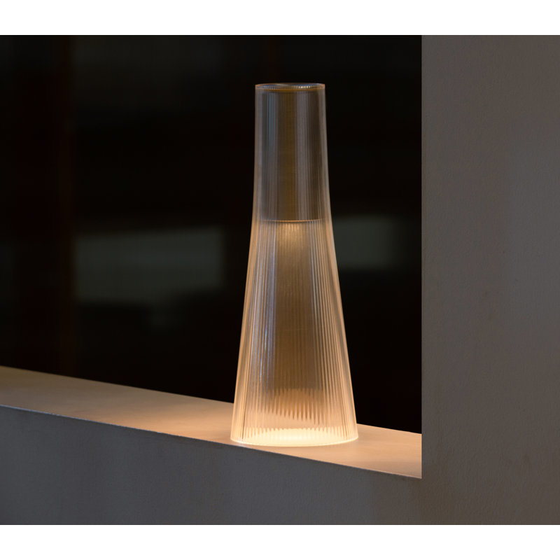 Candél Portable Table Lamp, Clear/Silver