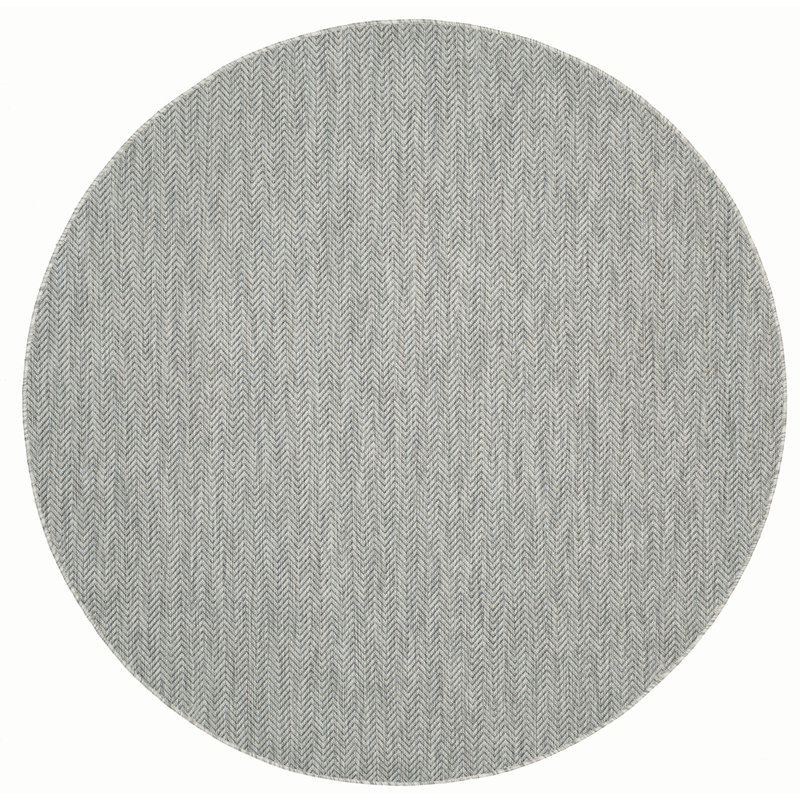 Autianna Grey/Navy Indoor/Outdoor Rug, Round 122 cm
