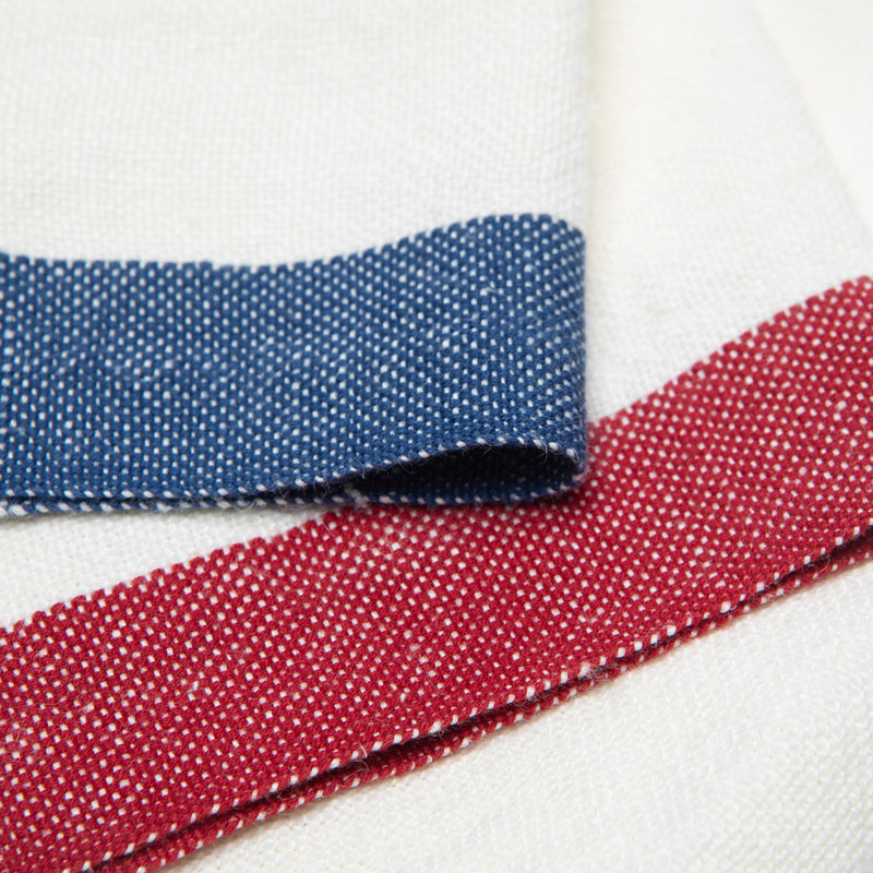 Striped Square Napkin, Blue/Red