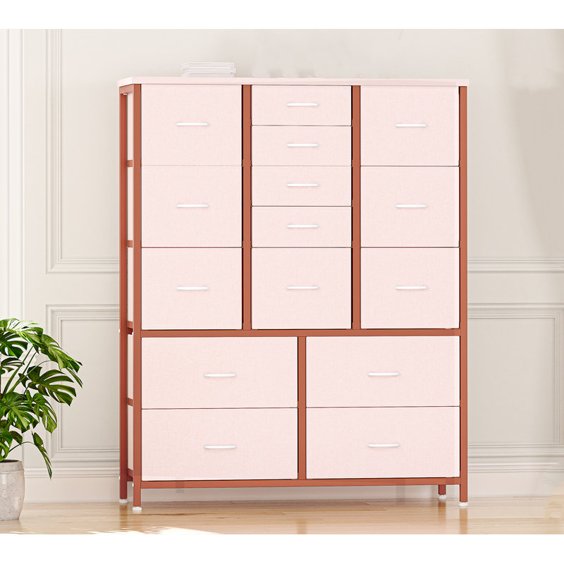 Alixx 15 Drawer Storage Drawer, Pink