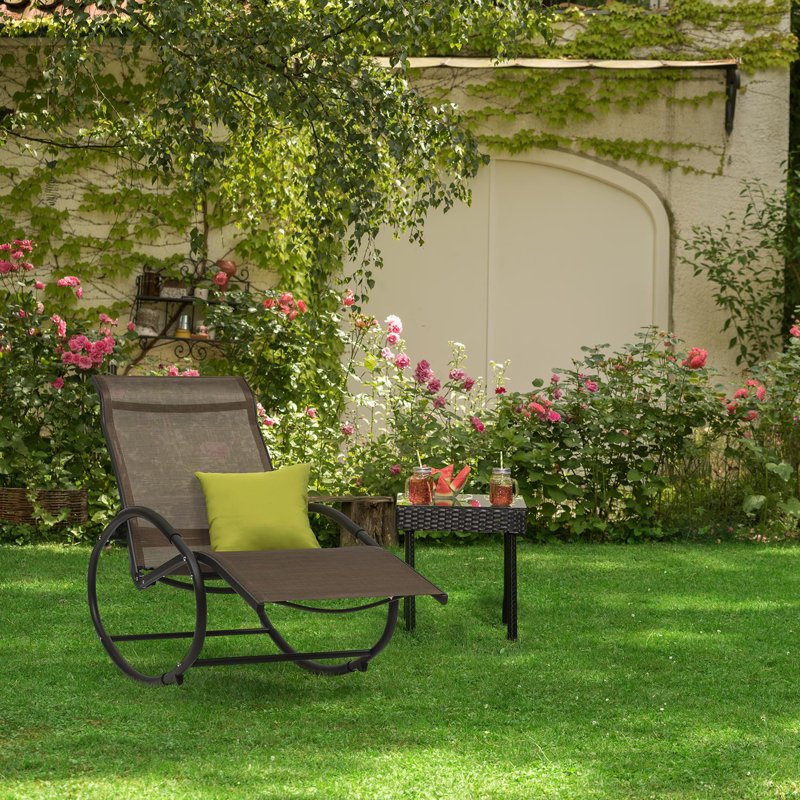 Metal Outdoor Chair, Brown, Black