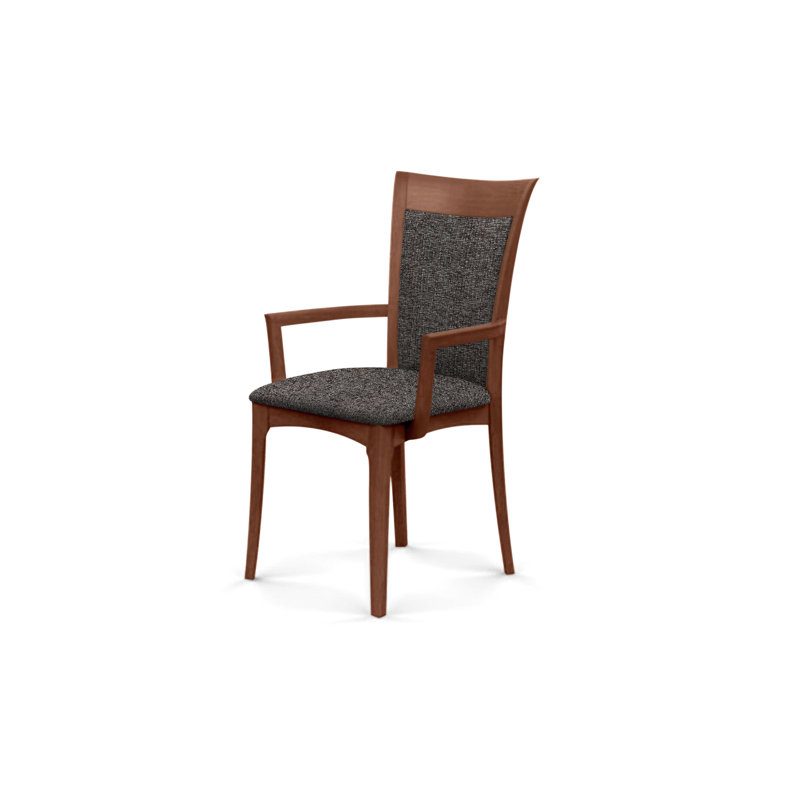 Morgan 19.25'' H Upholstered Armchair, Natural Walnut, Slate (M10245) Fabric
