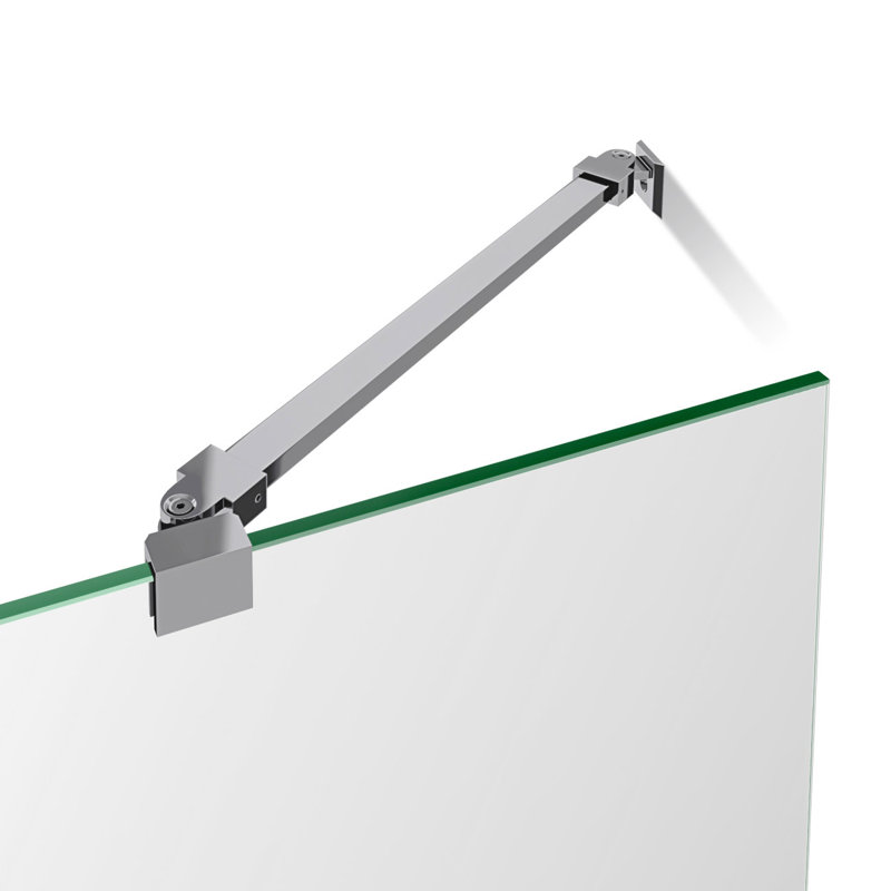 DreamLine Unidoor 42 - 43 inch W x 72 inch H Frameless Hinged Shower Door with Support Arm in Chrome, Chrome, 43"