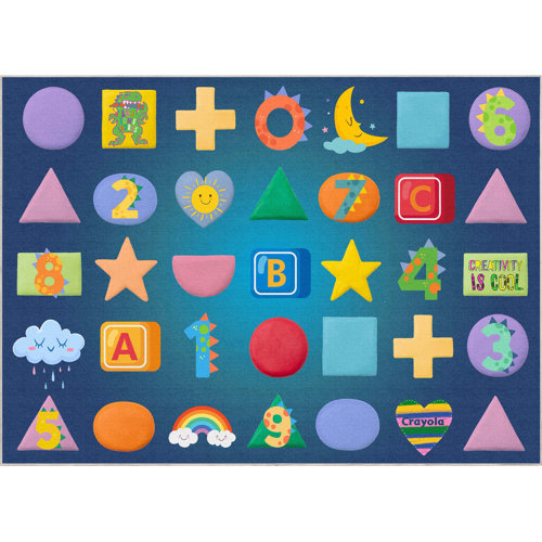 Well Woven Crayola 5' x 7' Modern Educational Numbers & Shapes Area Rug ...