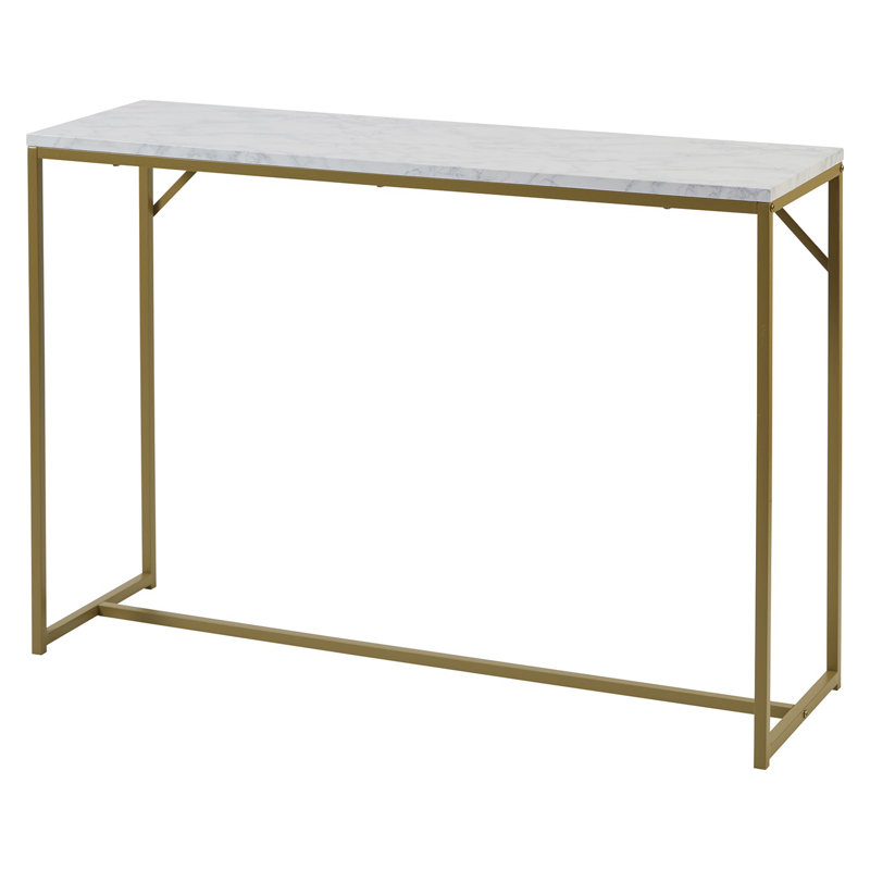 Kalyssa 80cm Console Table, White, Gold 