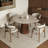 Walnut Round Sintered Stone Dining table-1673882822