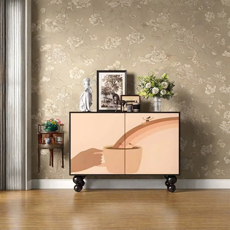Armoire de rangement élégante avec cadre en noyer