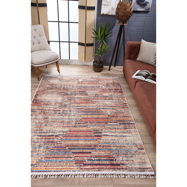 Gracie Oaks Collin Medallion Machine Woven Red Area Rug | Wayfair.co.uk