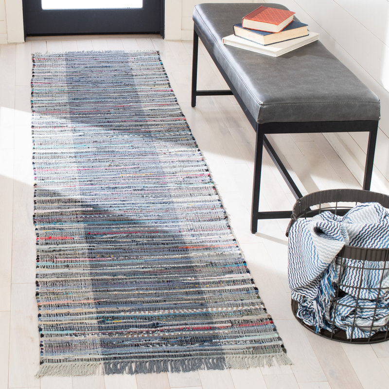 Tapis en coton tissé à plat Fanshawe, Tapis de couloir 2 pi 3 po x 9 pi