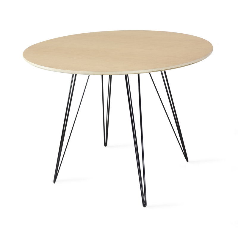 Table de salle à manger Williams, Noir, H 30 po x L 46 po x l 46 po, Naturel