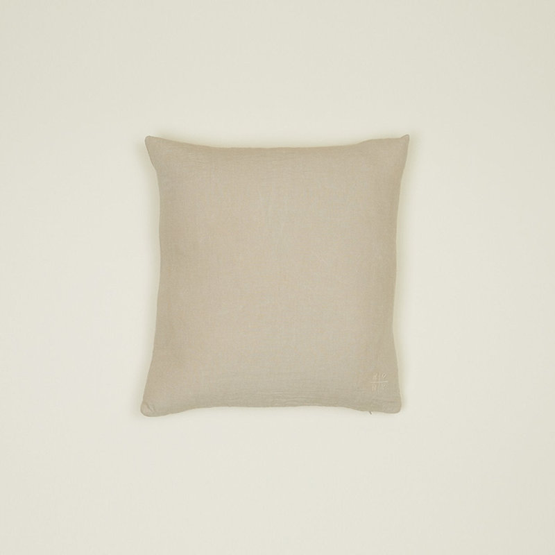 Coussin décoratif simple réversible, Graine de lin, Carré 18 po