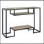 Console en chêne rustique avec 2 tablettes
