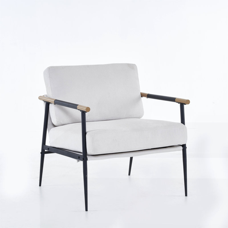 Chaise de salon rembourrée en chenille, Blanc