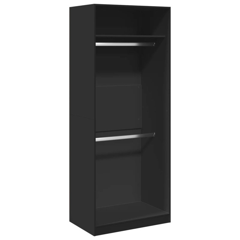 Artressia Manufactured Wood Wardrobe, Black, 80 x 50 x 200 cm