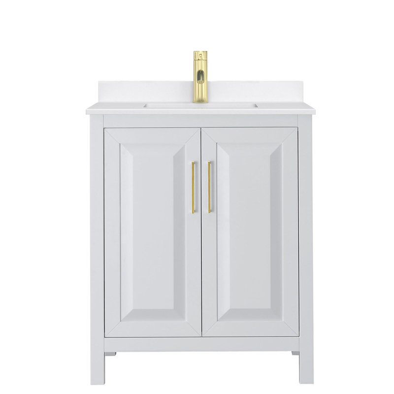 Daria 30'' W Vanity, White, Brushed Gold, Giotto Quartz