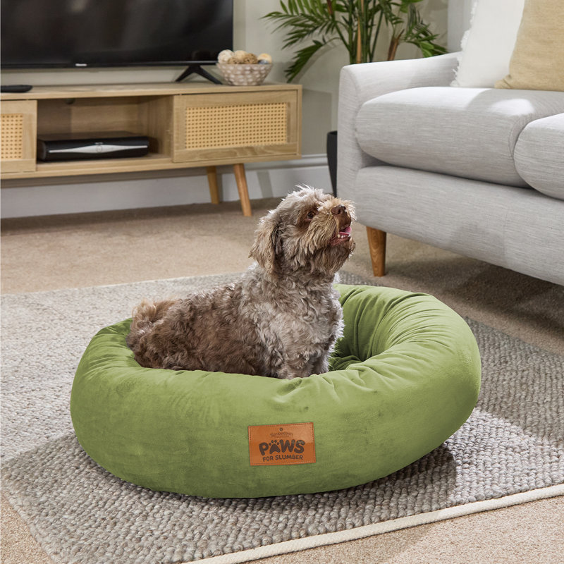 Slumberdown Paws for Slumber Donut Pet Bed, Medium (26 - 40 lbs), Medium (65cm W x 19cm D x 65cm H), Green