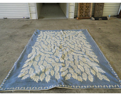 Flatweave Wool Floral Indoor Rug
