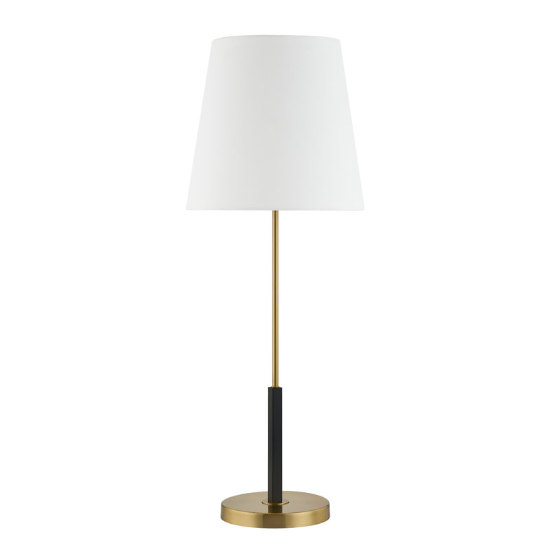 Lampe de table 34 po avec abat-jour en tissu Jaquarius, doré / noir (ensemble de 2)
