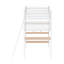 Lit mezzanine simple à 3 tablettes avec bureau en bois d'ingénierie et panneaux en filet blanc mat pour la chambre à coucher Productivité Métal Trois tablettes ouvertes Barrières de sécurité complètes