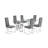 Poynor 6 - Person Glass Top Double Pedestal Dining Set-118452678-118146064
