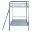 Cadre de lit simple superposé au-dessus d'un lit simple argent brillant Long Beach, mobilier de chambre moderne peu encombrant