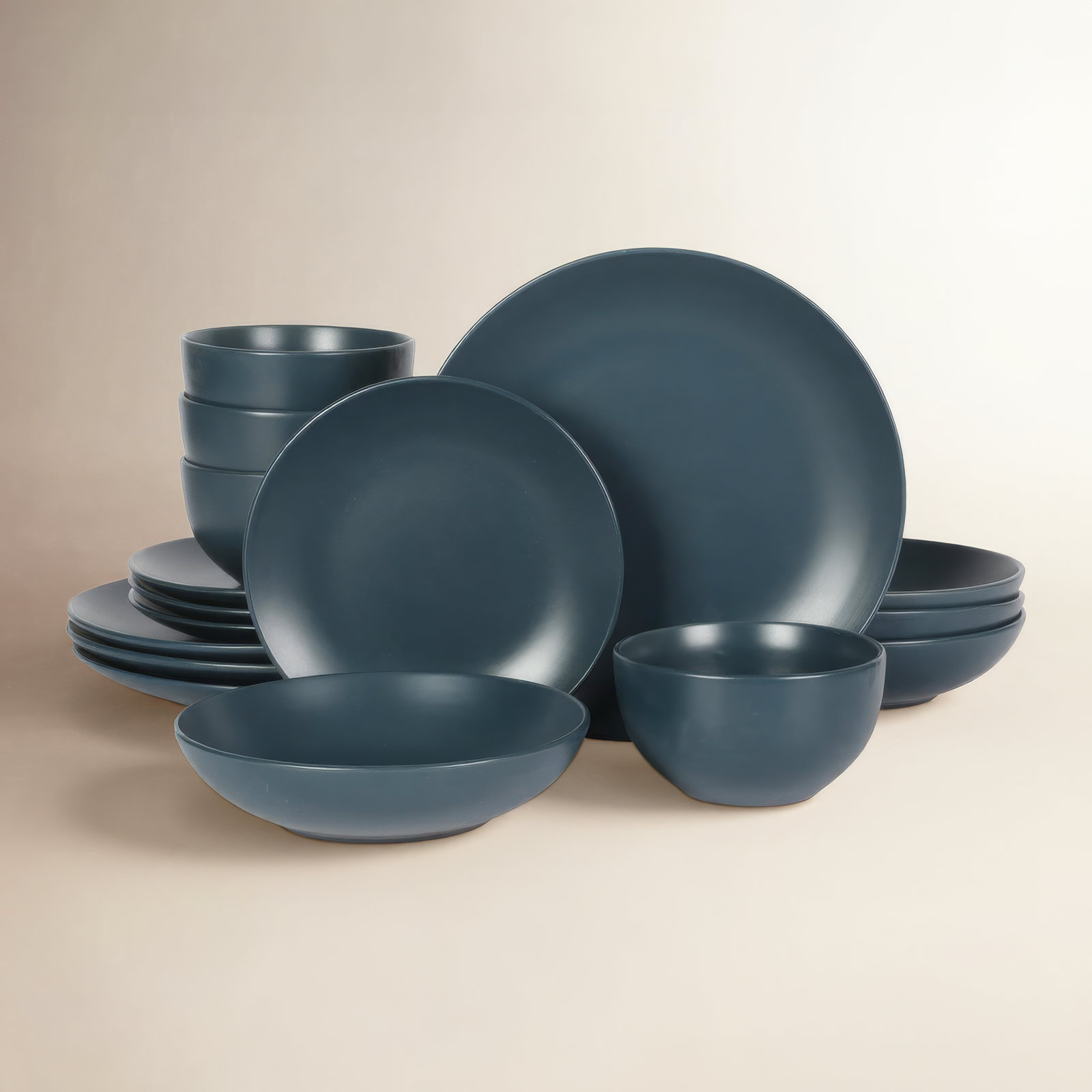 Queenslane Stoneware Dinnerware Set, Blue